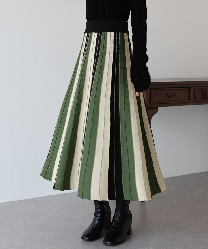 配色ニットスカート 配色ニットスカート
