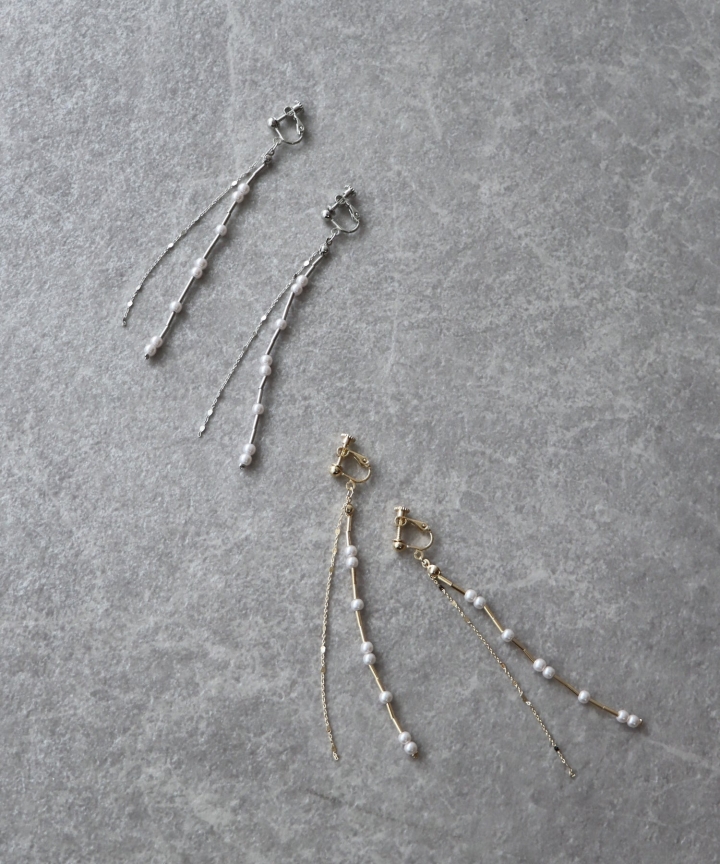 パールロングチェーンピアス＆イヤリング【ネコポス】