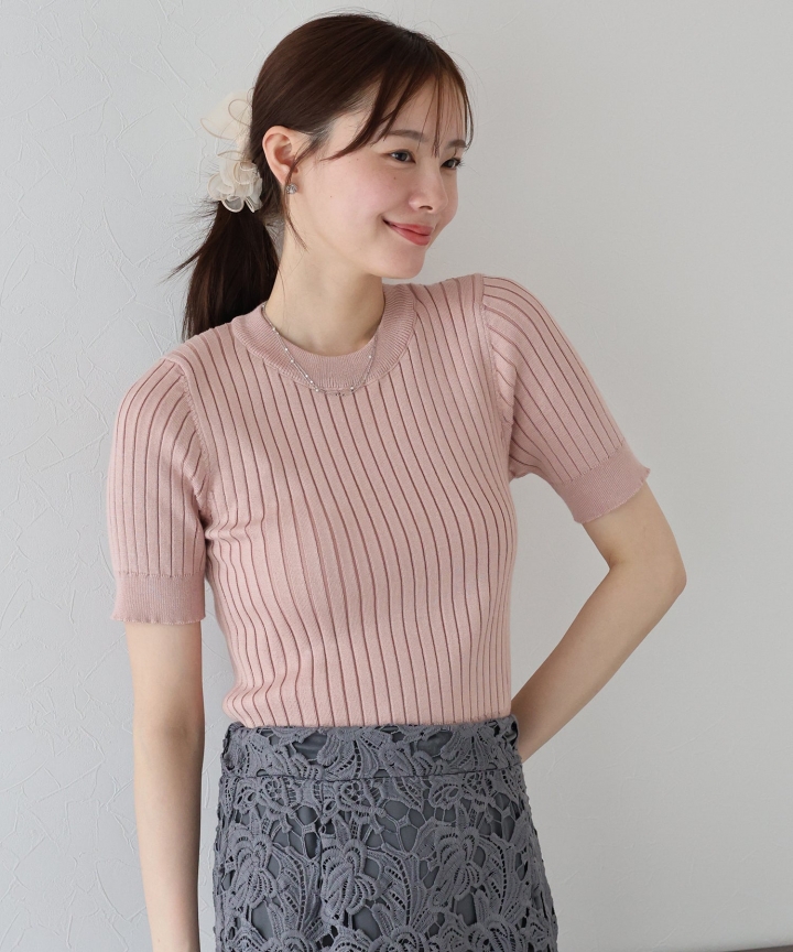 【TIME SALE】サマーリブニットトップス【ネコポス】 【TIME SALE】サマーリブニットトップス【ネコポス】