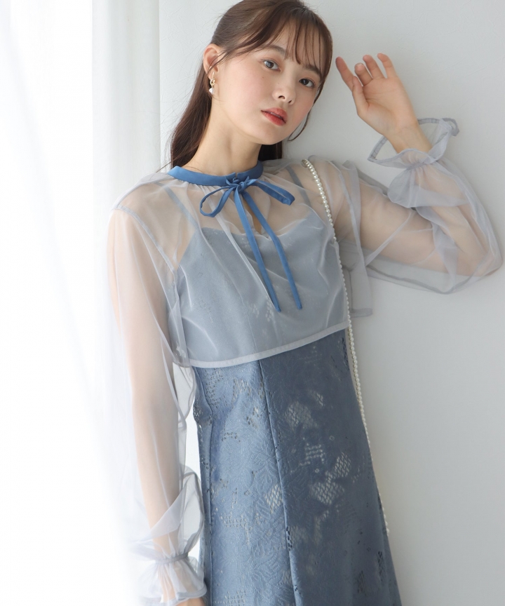 【TIME SALE】ボレロｘレースマーメイドパーティードレス