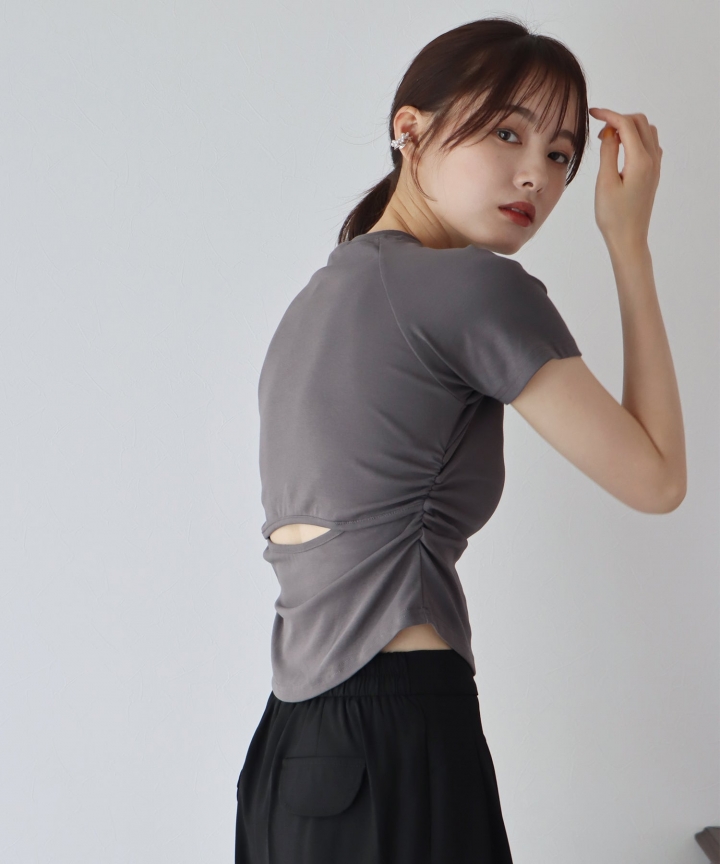 【SALE】バックオープンカットソー【ネコポス】 【SALE】バックオープンカットソー【ネコポス】