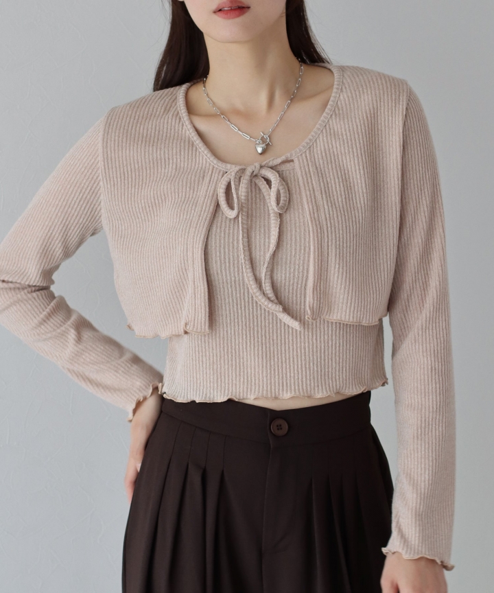 【SALE】リボンカーディガン＆キャミSET