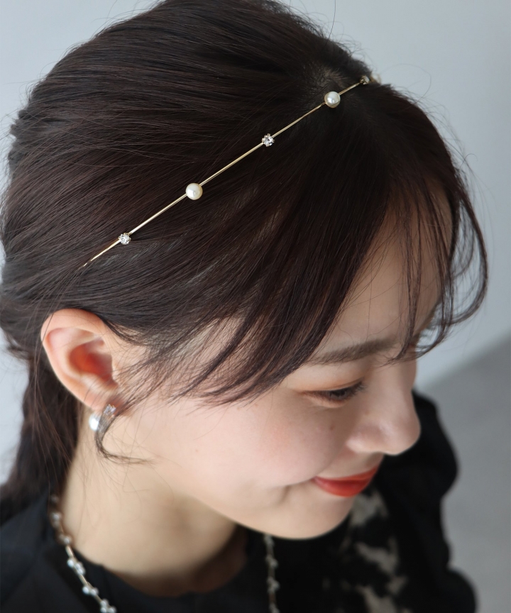 ビジュー＆パールカチューシャ【ネコポス】