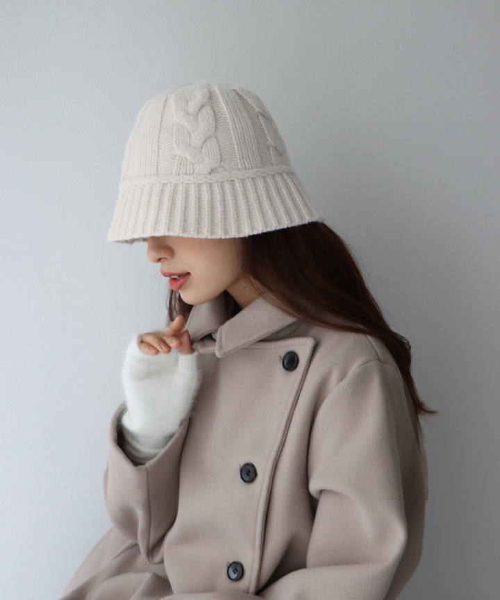 【SALE】ケーブルニットバケットハット 【SALE】ケーブルニットバケットハット