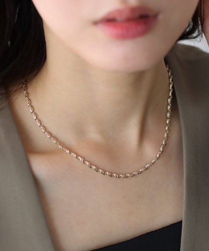ツイストチェーンネックレス / ニッケルフリー【ネコポス】 ツイストチェーンネックレス / ニッケルフリー【ネコポス】