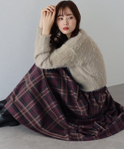 【SALE】丈が選べるチェック柄ロングスカート 【SALE】丈が選べるチェック柄ロングスカート