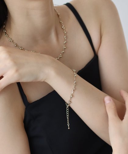 ビーズチェーンブレスレット/ニッケルフリー【ネコポス】