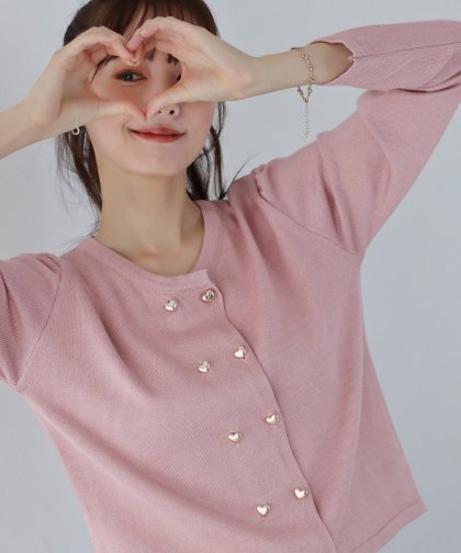 ハートボタンカーディガン