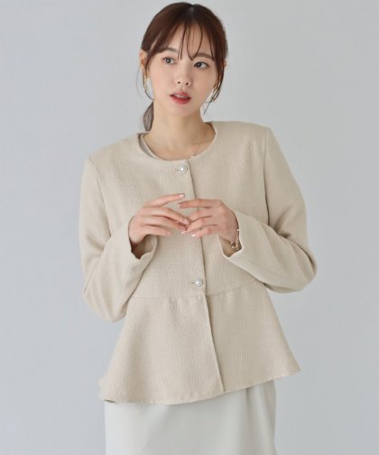 【TIME SALE】ペプラムツイードジャケット 【TIME SALE】ペプラムツイードジャケット