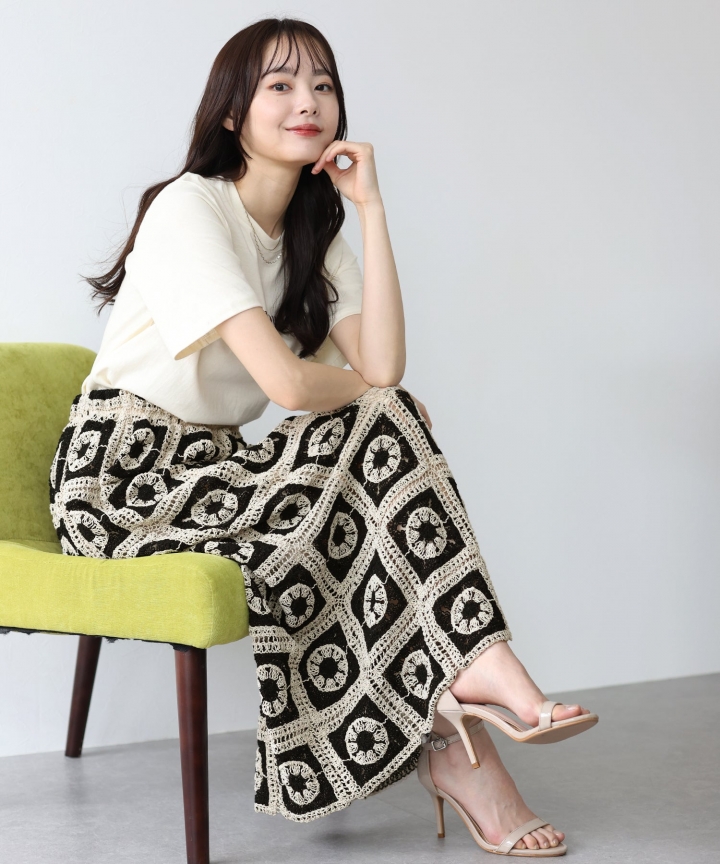 【SALE】クロシェレースロングスカート