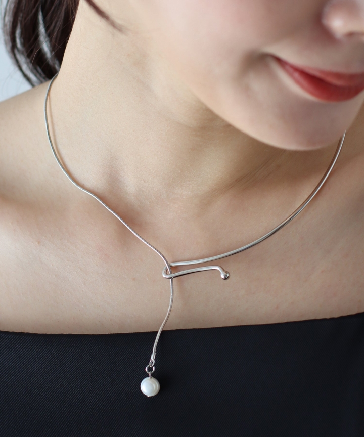 淡水パールアシンメトリーチョーカー【ネコポス】