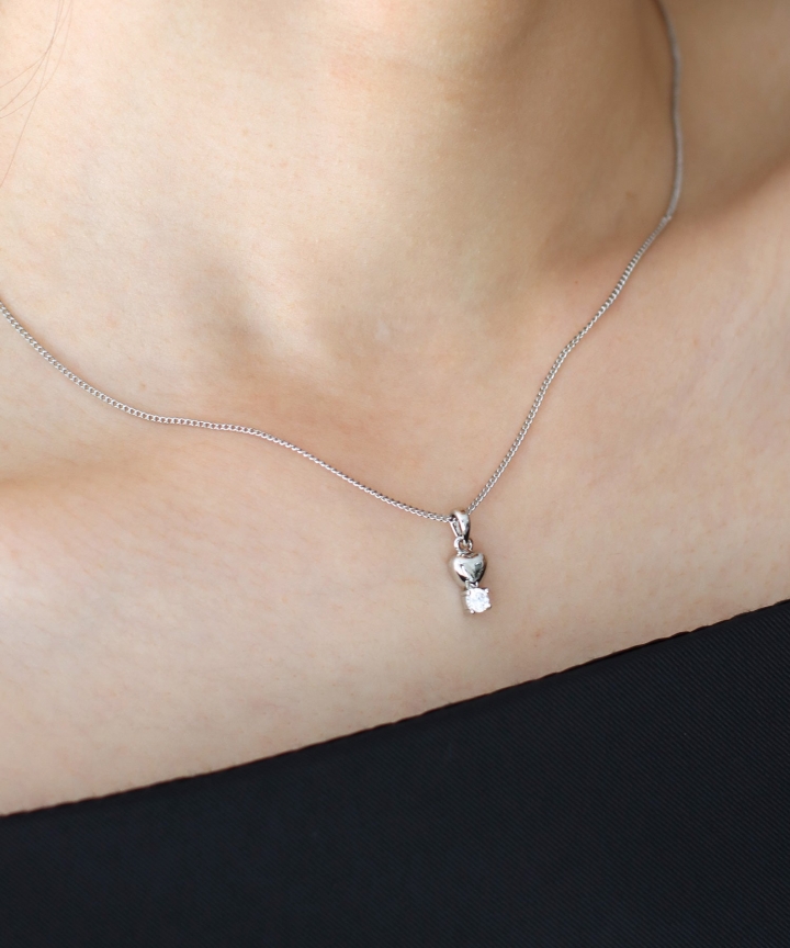 ハートビジューネックレス【ネコポス】