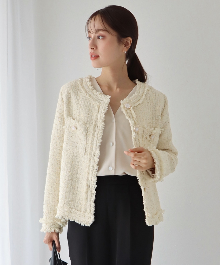 【TIME SALE】パールボタンツイードジャケット