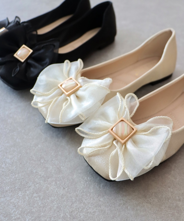 オーガンジーリボンパンプス