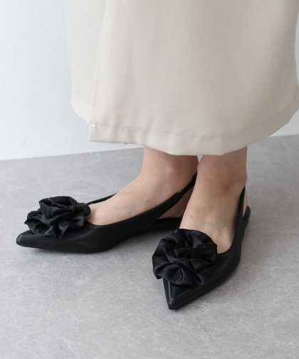 【SALE】バラ&ビジューモチーフミュール 【SALE】バラ&ビジューモチーフミュール