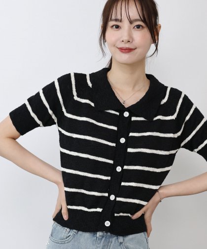 【SALE】ボーダーポロニット 【SALE】ボーダーポロニット