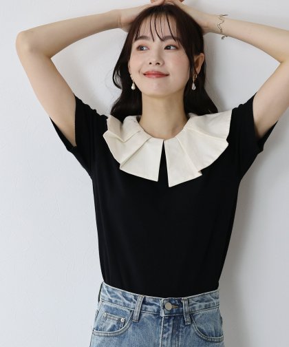 2WAYフリル襟付きニット 2WAYフリル襟付きニット