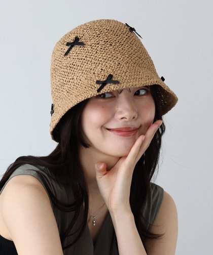 【SALE】リボン付ペーパークローシュハット