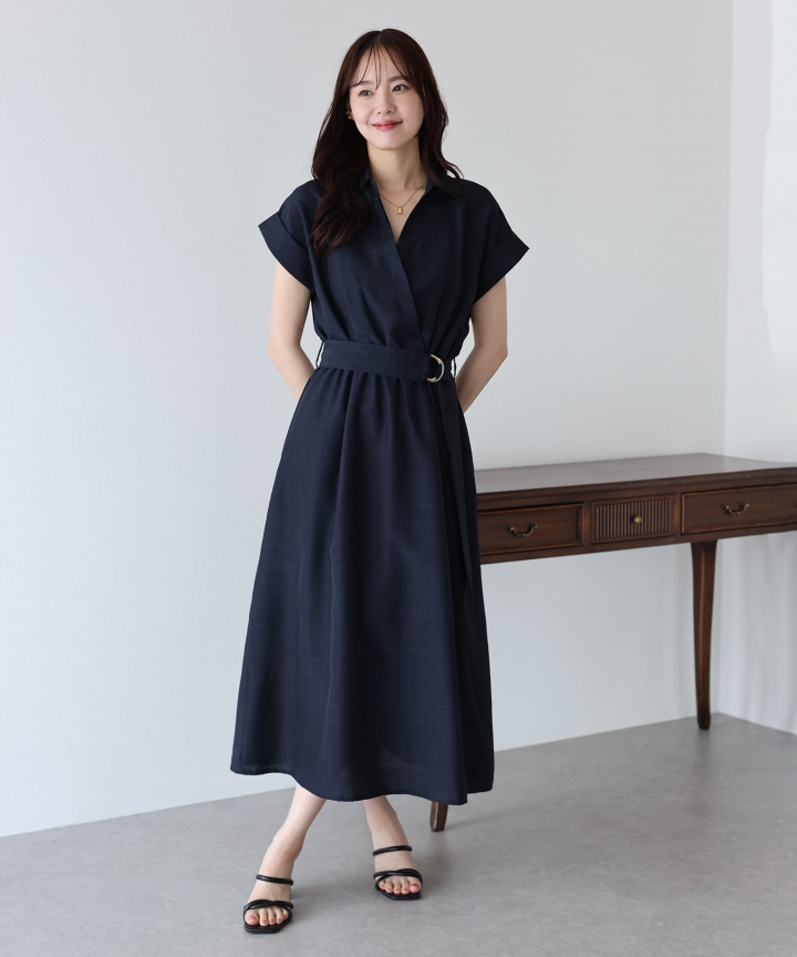 【TIME SALE】カシュクールシャツワンピース