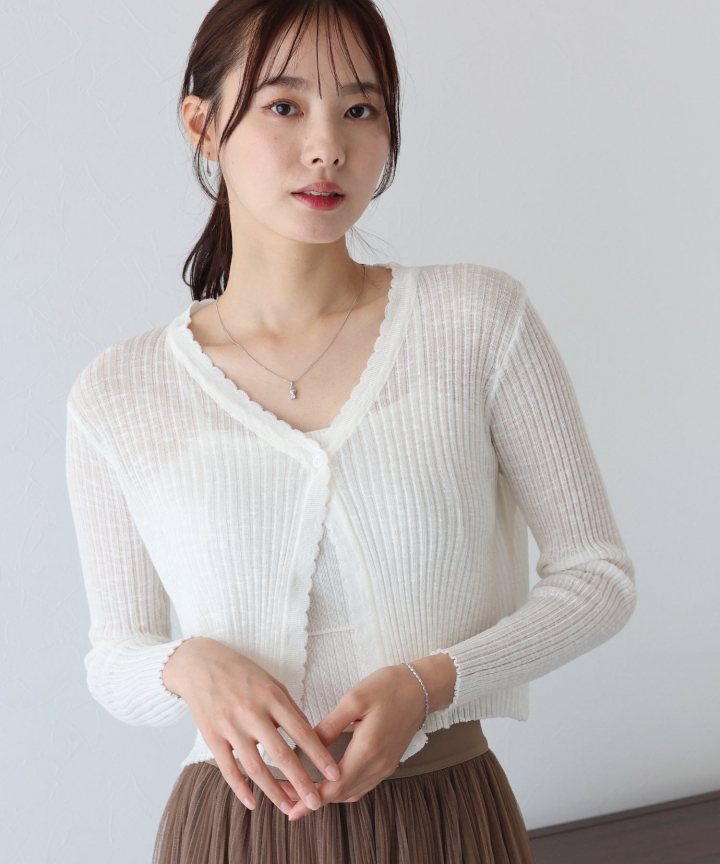 クロップドシアーカーディガン【ネコポス】