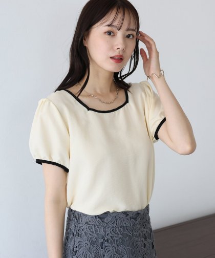 配色スクエアブラウス【ネコポス】