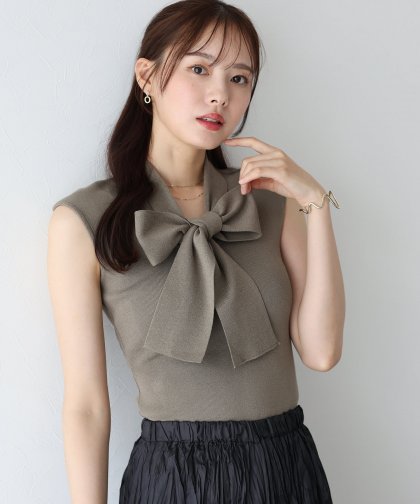 【SALE】ボウタイフレンチニット 【SALE】ボウタイフレンチニット