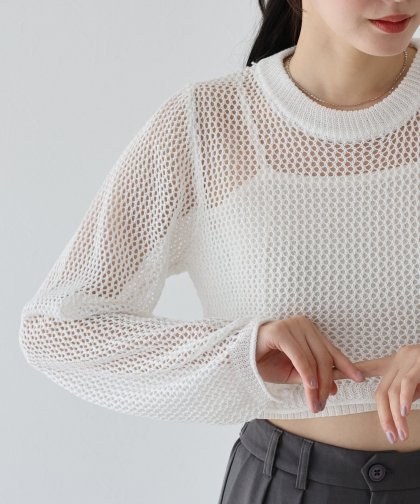 【SALE】メッシュニットトップス 【SALE】メッシュニットトップス