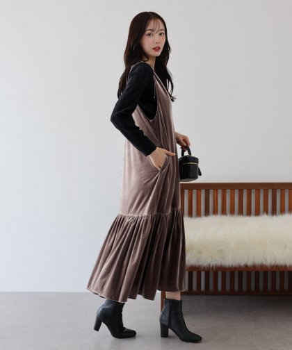 【SALE】ベロアジャンパースカート