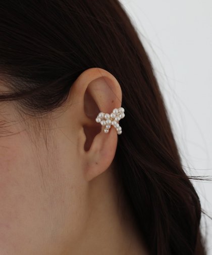 リボンビーズイヤーカフ【ネコポス】 リボンビーズイヤーカフ【ネコポス】