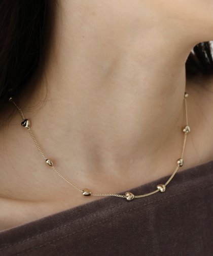 ハートパールステーションネックレス【ネコポス】