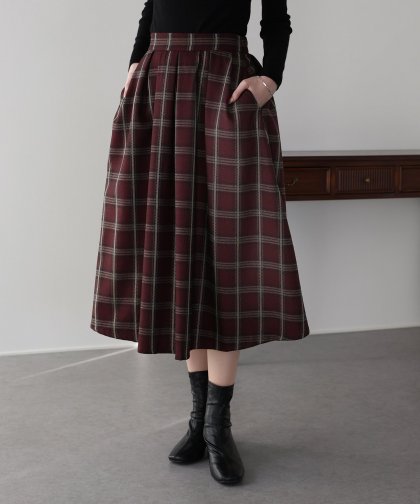 丈が選べるチェックロングスカート