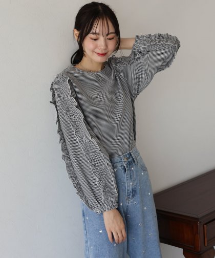 【SALE】フリルスリーブブラウス