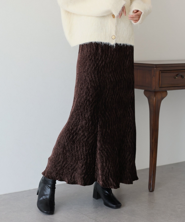 【TIME SALE】プリーツベロアマーメイドスカート 【TIME SALE】プリーツベロアマーメイドスカート