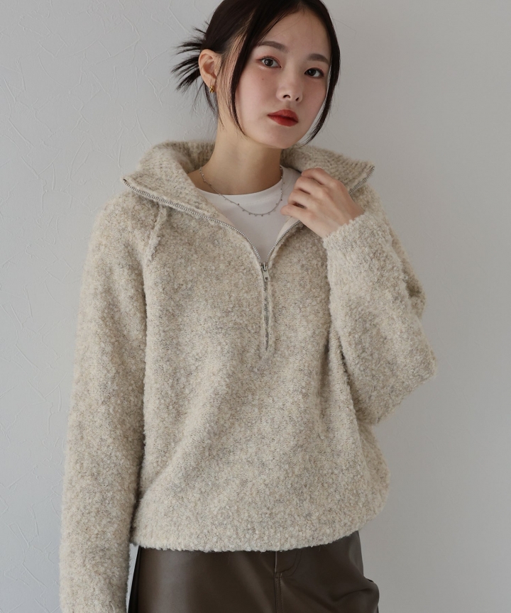 ハーフジップブークレニット[J by blue]