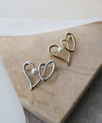 ダブルハートブローチ【ネコポス】 ダブルハートブローチ【ネコポス】