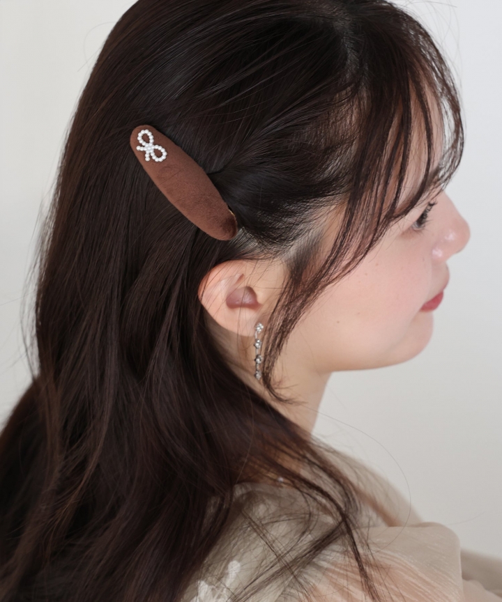 パールリボンベロアピン【ネコポス】