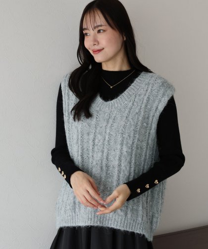 【TIME SALE】ケーブルニットベスト 【TIME SALE】ケーブルニットベスト