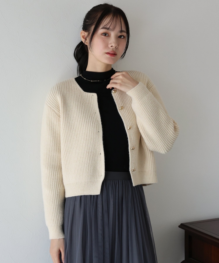 【SALE】ゴールドボタンカーディガン