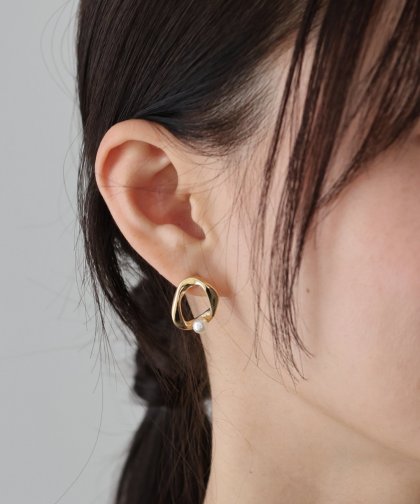 一粒パールサークルピアス【ネコポス】 一粒パールサークルピアス【ネコポス】