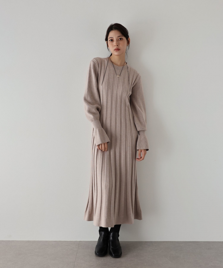 ワイドリブニットマーメイドワンピース[J by blue]