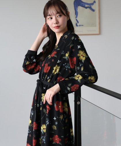 リボンフロッキーワンピース リボンフロッキーワンピース