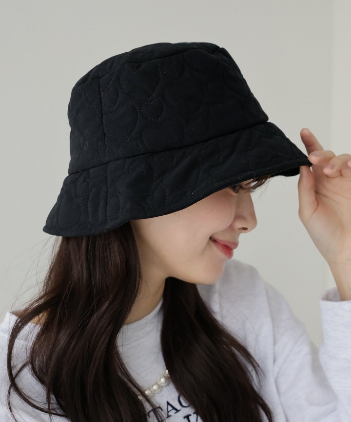 【SALE】ハートキルティングバケットハット