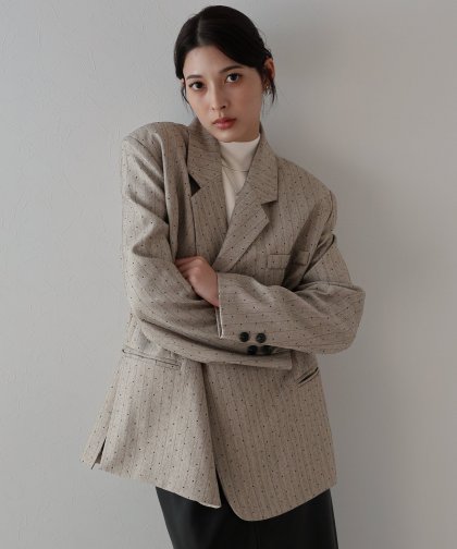【SALE】ストーンストライプテーラードジャケット[J by blue]