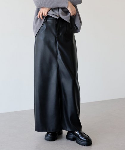 【SALE】フェイクレザータイトスカート[J by blue]