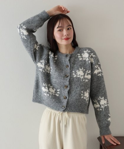 【SALE】ジャガードニットカーディガン