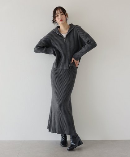 【TIME SALE】ハーフジップニットスーツ[J by blue]