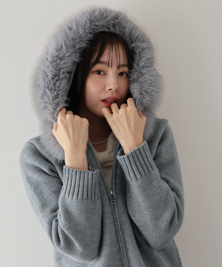 ファーニットパーカー