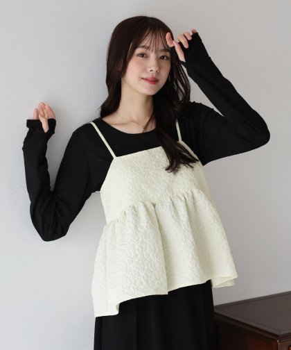 【SALE】フラワーモチーフキャミビスチェ