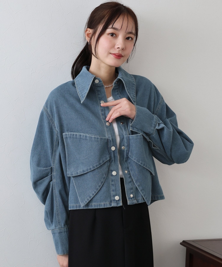 【TIME SALE】リボンモチーフデニムジャケット