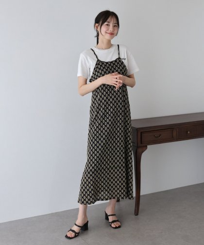 フラワーレースキャミワンピース